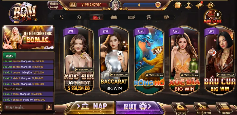 Live Casino BomWin Trải Nghiệm Sòng Bài Trực Tuyến Đẳng Cấp Thượng Lưu Cùng Dealer Xinh Đẹp