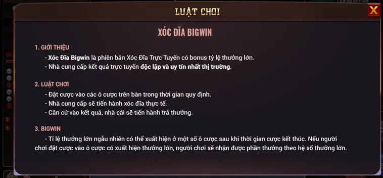 Xóc Đĩa BigWin Tại BomWin Sân Chơi Đổi Thưởng Đẳng Cấp Với Tỷ Lệ Ăn Cực Cao